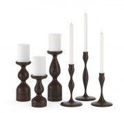 3D model Curved wooden candleholders