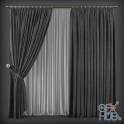 3D model Contemporary style curtains