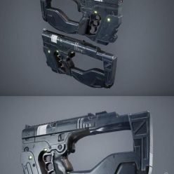 3D model PBR Sci-Fi Handgun