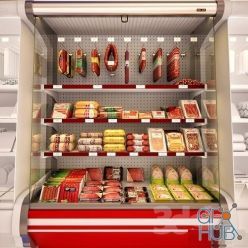 3D model Refrigerated showcase Fortune 2 (Vray)