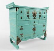 3D model Oriental style wooden chest of drawers