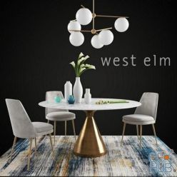 3D model Dining set by West elm