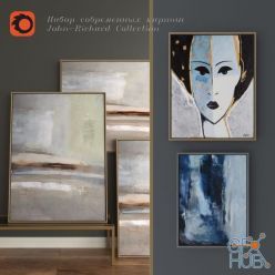 3D model Set of 5 paintings John-Richard Collection (abstraction)