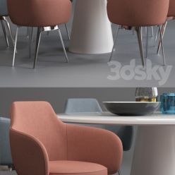 3D model COR Roc chair and Conic Table