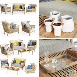 3D model Sofa and Chair Outdoor Furniture Set