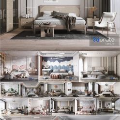 3D model Bedroom Interior 40 3D-Scenes Collection 2020-2021