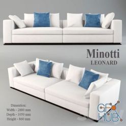3D model White Sofa Minotti Leonard