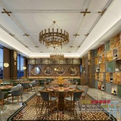 3D model Chinese restaurant interior 36