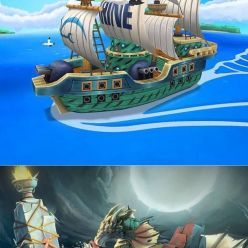 3D model One Piece Marine Ship and Andromeda & Ketos – 3D Print