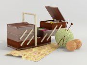 3D model Organizer, balls and knitting needles