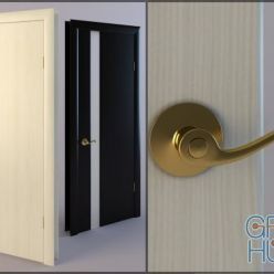 3D model Doors with a gold handle