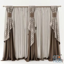 3D model Set with three curtains