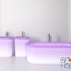 3D model Bathtub and washbasins