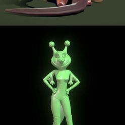 3D model Stylized Dwarf and Porsha Crystal Alien Suit - Sing 2 – 3D Print