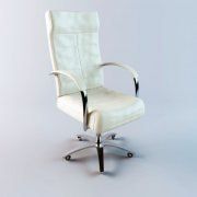 3D model Office armchair in white leather