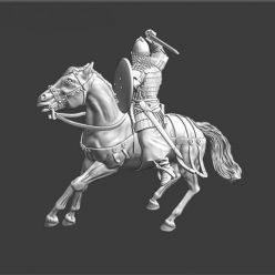 3D model Russian medieval mounted druzhina in combat – 3D Print