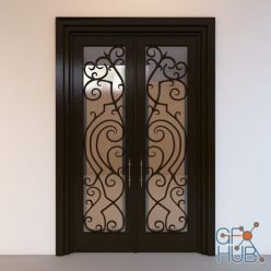 3D model Double doors with pattern
