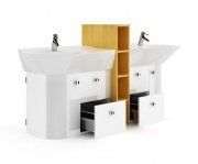 3D model Furniture with twin sinks