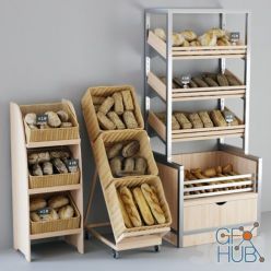 3D model Racks with bread