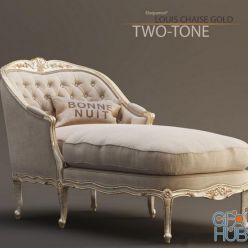 3D model Eloquence Louis Chaise in GoldTaupe Two-Tone