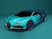 3D model Futuristic sport car Chiron Bugatti