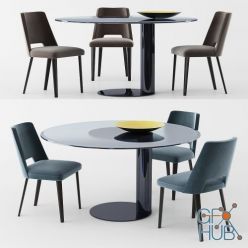 3D model Gallotti&Radice Thea chair and table