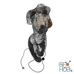 3D model Female figure floor lamp