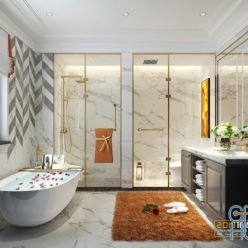 3D model Modern bathroom interior 058