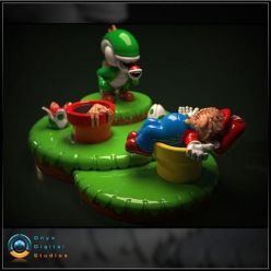 3D model Yoshi Aliens Mashup Diorama – 3D Print