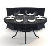 3D model Rattan dining set by Crate&Barrel