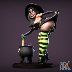 3D model Witch Pinup – 3D Print