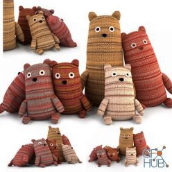 3D model Family knitted bears