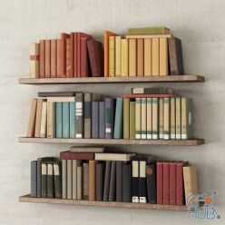 3D model Books on the shelf