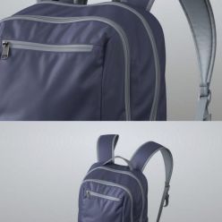 3D model Blue Backpack PBR