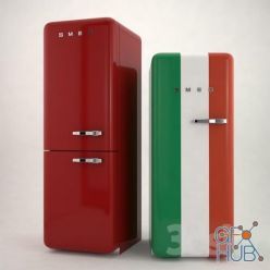 3D model Two refrigerators Smeg