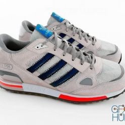 3D model Adidas zx 750 sneakers in three colors