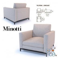 3D model Armchair Poltrona Minotti