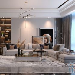3D model Realistic Interior Livingroom Hi Quality