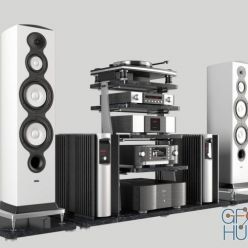 3D model Elite Hi-End audio system from Mark-Levinson and Revel