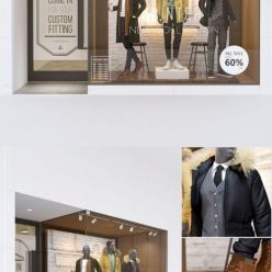 3D model Shop front with male mannequin (3ds max 2012, fbx)