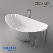 3D model Bathtub Riho Granada and Cezares Cascado mixer