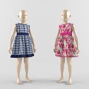 3D model Children's dresses on mannequin