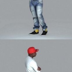 3D model Casual Man with Red Cap and Jeans