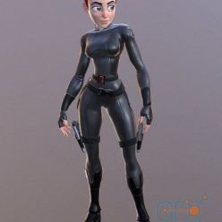 3D model Cartoon Agent Girl game character