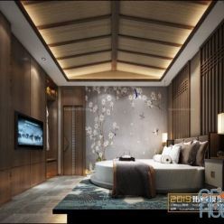 3D model Bedroom Interior of the Hotel 020