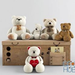 3D model Set of toy bears