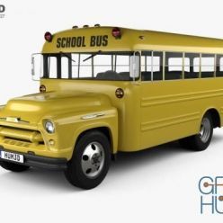 3D model Chevrolet 4500 School Bus 1956