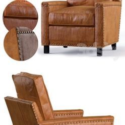 3D model Tyler Leather Armchair Pottery Barn