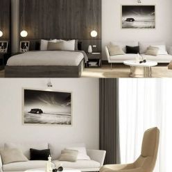 3D model Modern Bedroom Interior Scene SketchUp