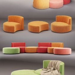 3D model Modular sofa Mussi Italy Sedutalonga